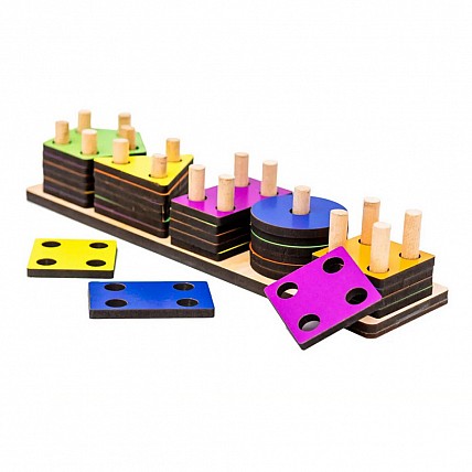 Детский деревянный сортер Фигуры Монтессори Puz-90320