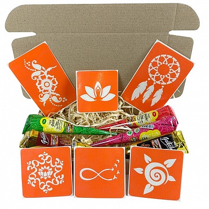 Набор цветной хны с трафаретами для био- тату №2 color-henna-set-02