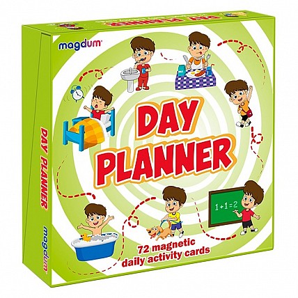 Детский развивающий набор магнитов "Распорядок дня" ML4032-03, 72 магнитные фигурки