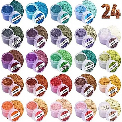 Слюдяной пигментный порошок MC-002, 24 банки по 2,8 грамм