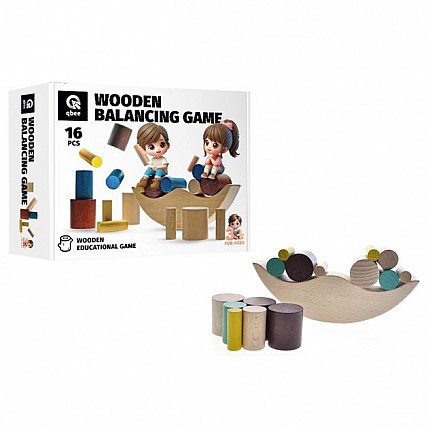 Дерев'яна дитяча гра для балансування «Місяць» QB800-002, 16 елементів