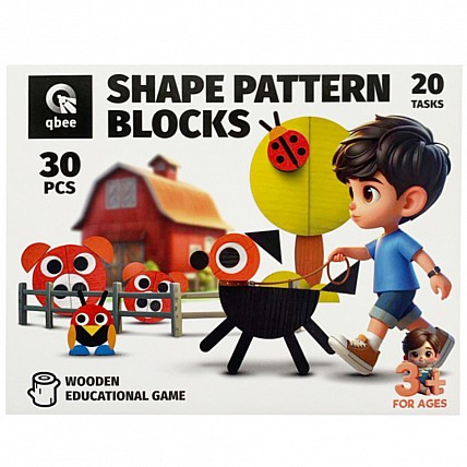 Навчальна дерев'яна гра «Фігурна мозаїка» QB700-005, 30 елементів