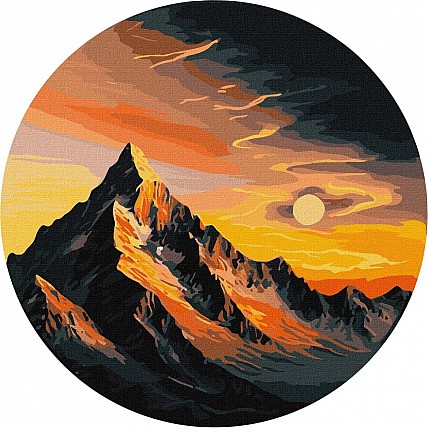 Картина за номерами "Невідомий край" ©art_selena_ua KHO-R1038 діаметр 33 см