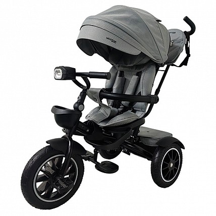 MODENA ME 1193 Сірий дитячий триколісний велосипед з ручкою для батьків