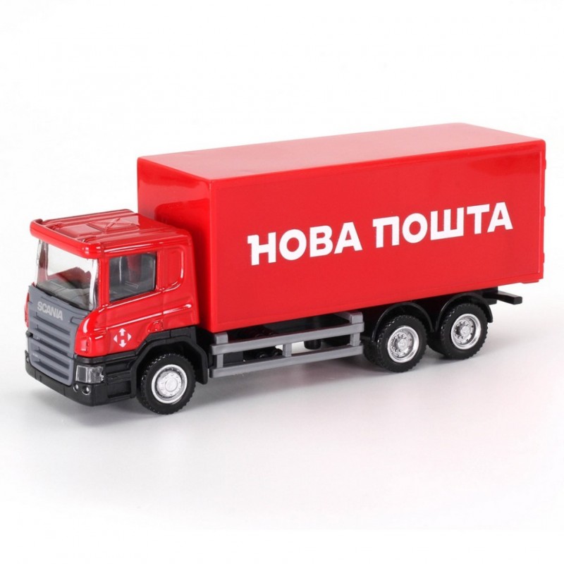 Модель автомобіля для дітей Scania "Nova Poshta" TechnoDrive 250414U, масштаб 1:64