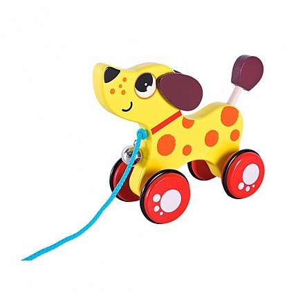 Дитяча дерев'яна каталочка "Песик" C15030-5 на мотузці