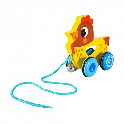 Дитяча дерев'яна каталочка "Курча" C15030-4 на мотузці