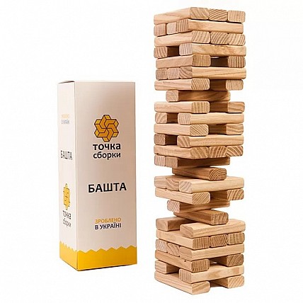 Настільна гра "Вежа класична" Точка збірки GTS16 дерево, 54 бруски