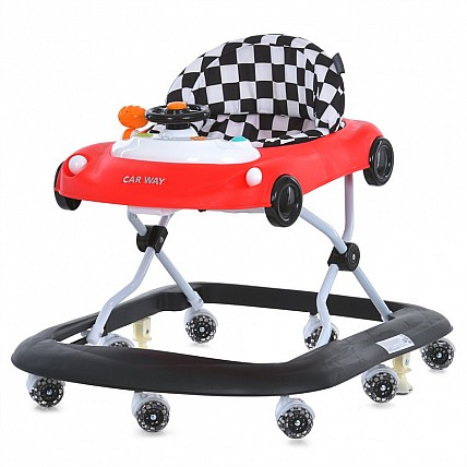 Дитячі Ходунки Car way ME 1216 Red-Black, музика, світло