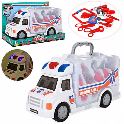 Ігровий набір лікаря з машинкою 661-172 зі звуком та світлом
