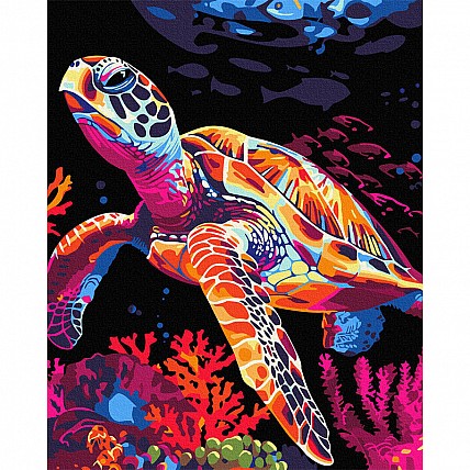 Картина за номерами "Фантазія черепахи" Brushme BSB0017, 40х50 см