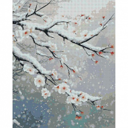 Алмазна мозаїка "Колір у снігу" Brushme DBS1269, 40х50 см