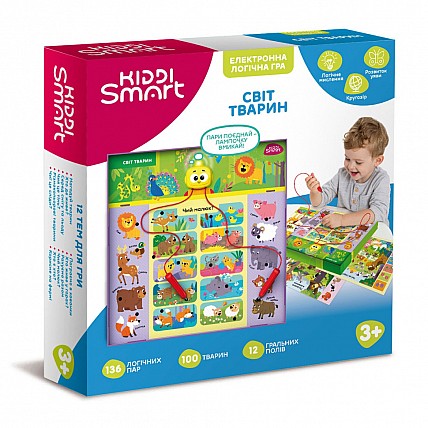Електронна логічна гра "Вікторина світ тварин" Kiddi Smart 157-A-0011-UA, зі світлом і звуком