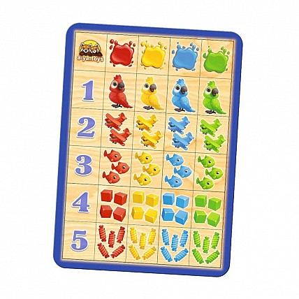 Дерев'яний пазл-сортер "Порівняй і підбери" Ubumblebees (ПСФ108) PSF108 колір і рахунок