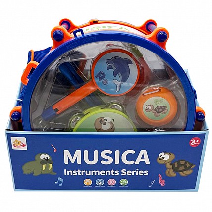 Дитячий набір музичних інструментів SF8122ABC, барабани, волинки, маракас