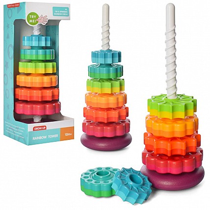 Дитяча навчальна іграшка «Піраміда» 17403 кільця на спіралі з 6 частин