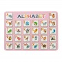 Дерев'яний алфавіт-вкладиш англійський "ALPHABET" рожевий 29х39 см