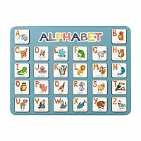 Дерев'яний алфавіт-вкладиш англійський "ALPHABET" синій 29х39 см
