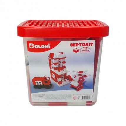 Конструктор «Вертоліт» 013888/08 у пластиковій коробці, 117 деталей