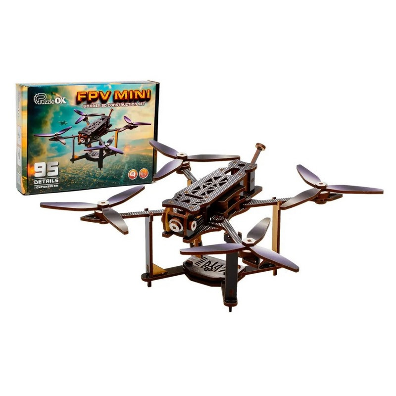 Дерев'яний 3D конструктор "FPV Mini" Puz-00953, 95 деталей
