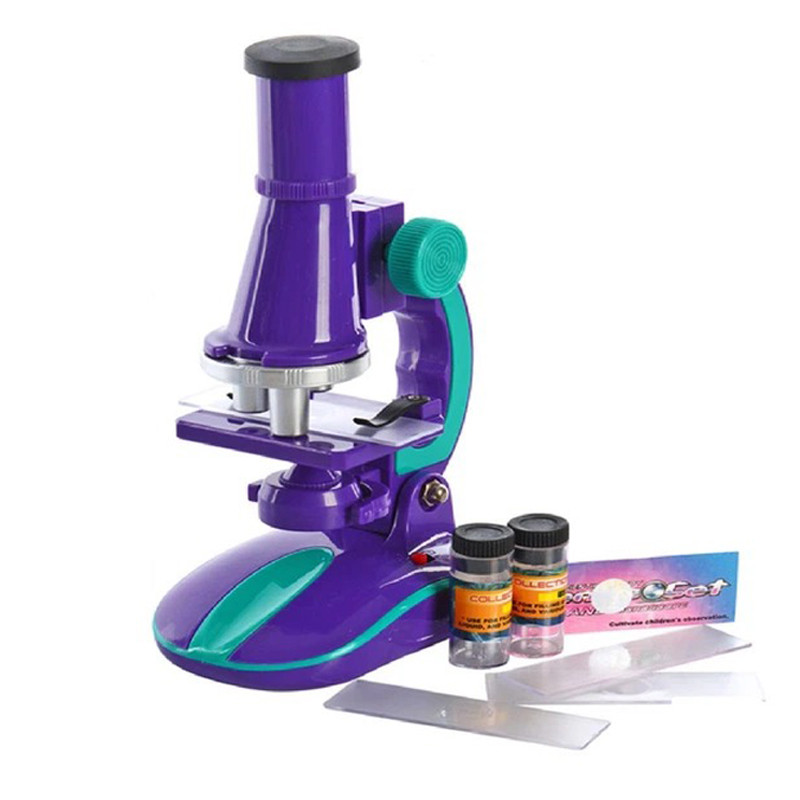 Дитячий мікроскоп SK 0006(Violet) світло, 19,5 см, 2 пробірки, скло