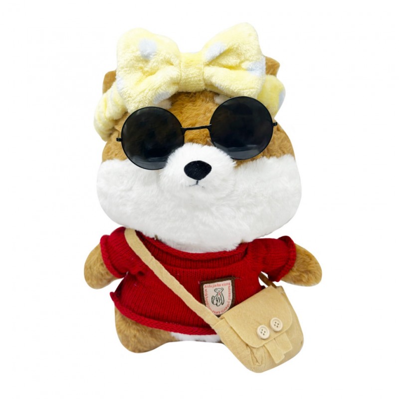 Мягкая игрушка "Собачка" K0201(Beige) одежда в ассортименте, 30 см