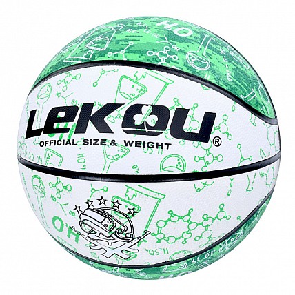 Баскетбольний м'яч MS 3805 (зелений) розмір 7, PU, 570-630 грамів, 8 панелей