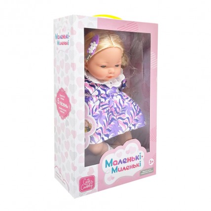 Дитяча плюшева лялька M 5881 I UA(Violet) 33 см, музичні ефекти