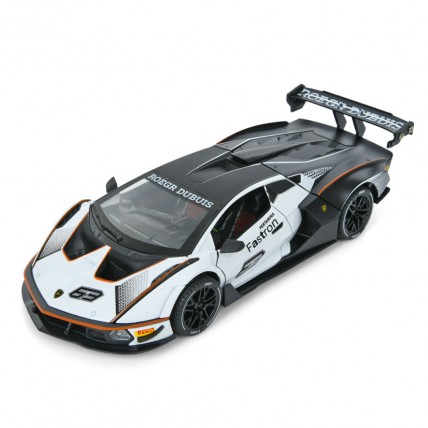 Kids Inertial Car AP-2036(White) Door Open, Light and Sound, 1:24, 23cm