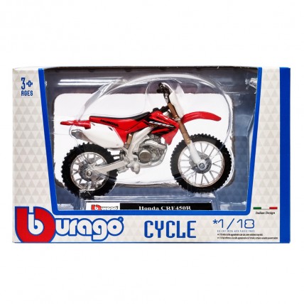 Kids Motorcycle Model "Honda CRF450R" Bburago 18-51030-10 Scale 1:18