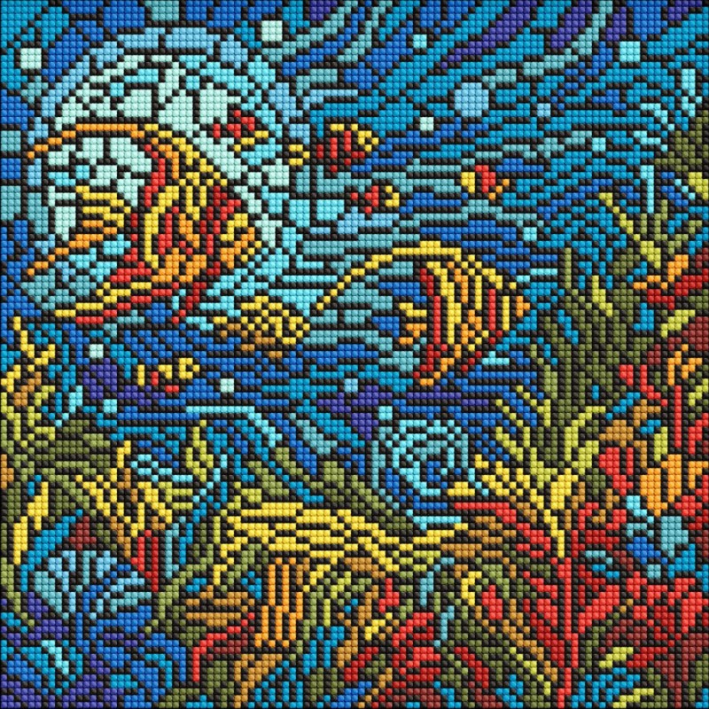 Алмазна мозаїка «Вітраж. Sea World" AMO8324, 30x30 см