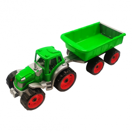 Toy tractor with trailer TechnoK 3442TXK Green