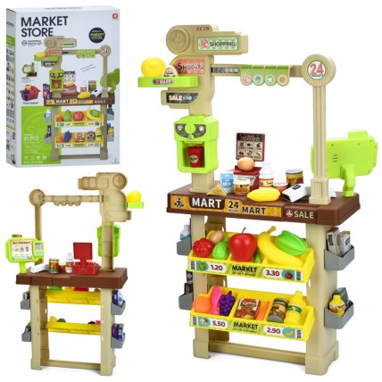 Ігровий набір Store 922-204 Каса, сканер, звук, світло, товари, 61 предмет