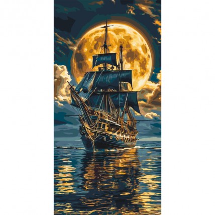 Малюнок за номерами «Корабель у морі» LW5108, 40x80 см