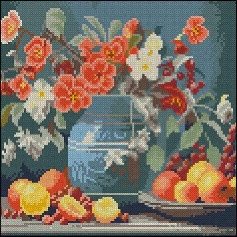 Алмазна мозаїка «Квіти та плоди» FZ3030-23, 30x30 см