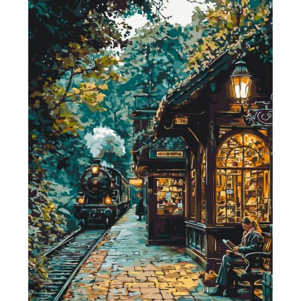 Картина за номерами "Чекаючи на поїзд" LW3494, 40х50 см