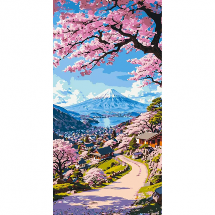 Картина за номерами «Краса японської сакури» LW5141, 40x80 см