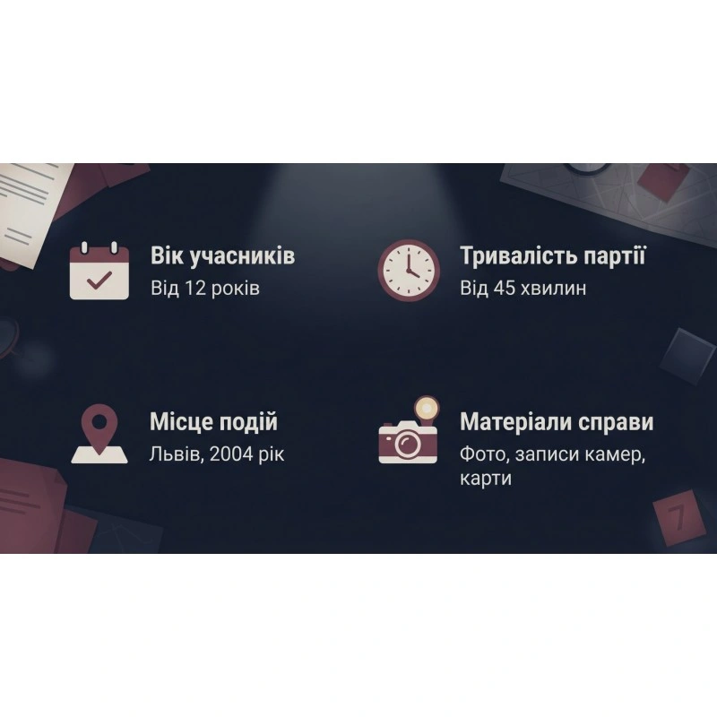 Настільна гра MemoGames «Нерозкриті справи №2», понад 50 документів слідства