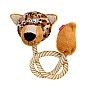 Dog toy Leopard with squeaker and rope GiGwi ECO FRIENDZ, recycled textile, L, 76 cm