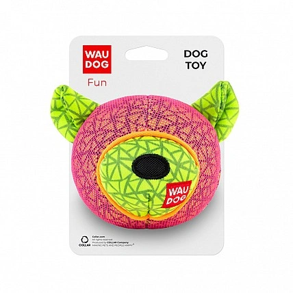 Игрушка для собак WAUDOG Fun,"Мишка", Ш 12 см, Дл 11см розовый
