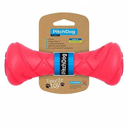 Игровая гантель для апортировки PitchDog, длина 19 см, диаметр 7 см розовый