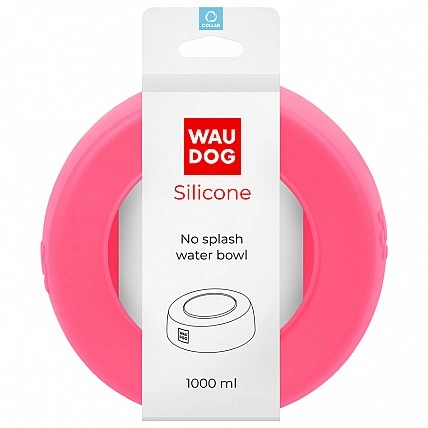 Миска-непроливайка  WAUDOG Silicone, 1 л розовый