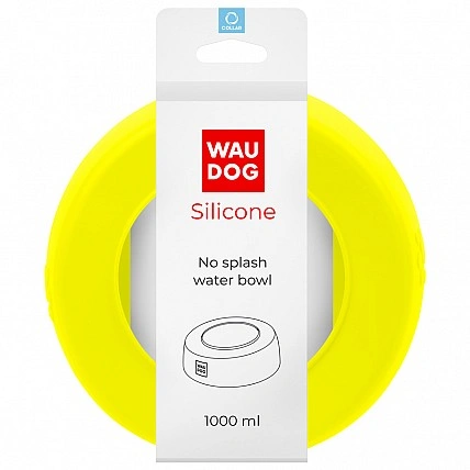 Миска-непроливайка  WAUDOG Silicone, 1 л желтый