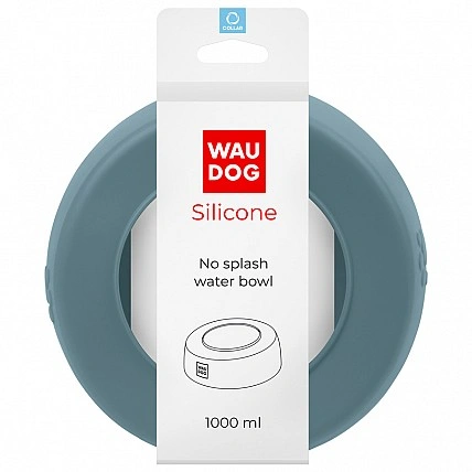 Миска-непроливайка  WAUDOG Silicone, 1 л серый