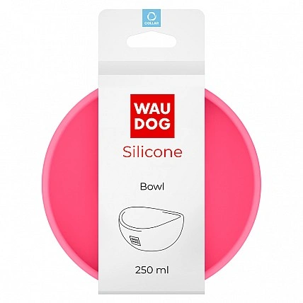Миска WAUDOG Silicone, 250 мл розовый