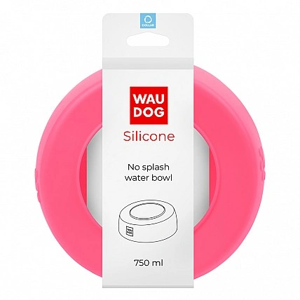 Миска-непроливайка  WAUDOG Silicone, 750 мл розовый