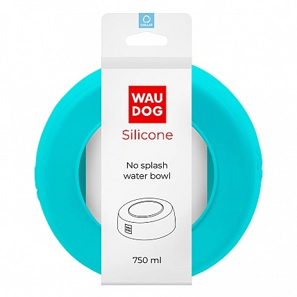 Миска-непроливайка  WAUDOG Silicone, 750 мл голубой