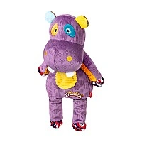 Игрушка для собак Бегемот с веревками и пищалкой GiGwi Plush Friendz, текстиль, 34 см