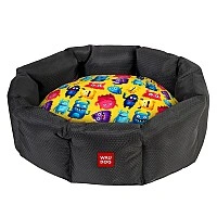Лежанка для собак WAUDOG Relax, рисунок "Мохнатые монстры", M, Ш 42 см, Дл 52 см, В 19 см