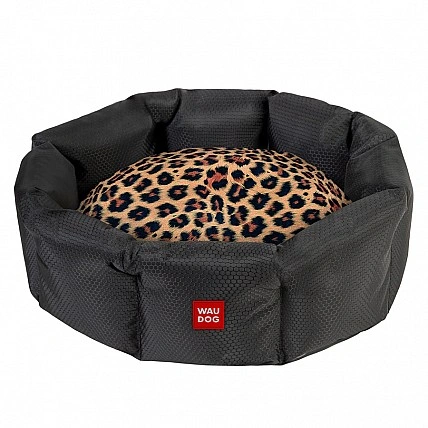Лежанка для собак WAUDOG Relax, рисунок "Леопард", M, Ш 42 см, Дл 52 см, В 19 см
